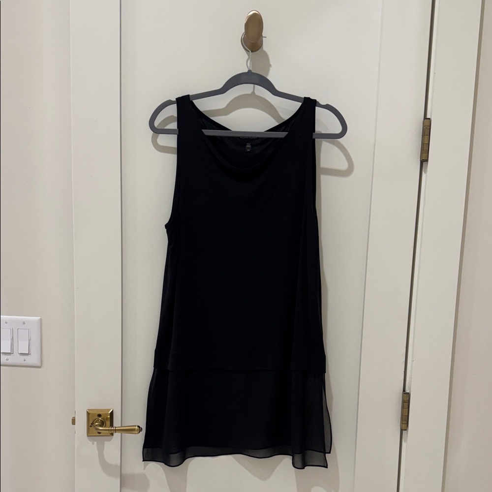 Eileen Fisher Black Sleeveless Layered Top